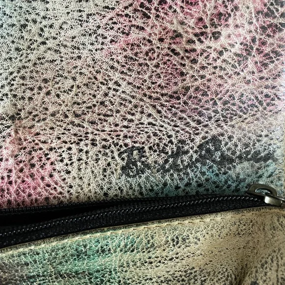 OOAK VTG 80s Brit Rosen Signed Hand Painted Abstract Leather Shoulder Bag Purse - Picture 8 of 13